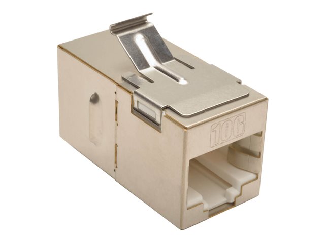 Eaton Tripp Lite Series Cat6 Straight Through Modular Shielded In-line Snap-in Coupler (RJ45 F/F), TAA - network coupler - TAA Compliant - silver