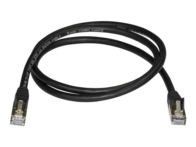 StarTech.com 7m CAT6A Ethernet Cable, 10 Gigabit Shielded Snagless RJ45 100W PoE Patch Cord, CAT 6A 10GbE STP Network Cable w/Strain Relief, Black, Fluke Tested/UL Certified Wiring/TIA - Category 6A - 26AWG (6ASPAT7MBK) - patch cable - 7 m - black
