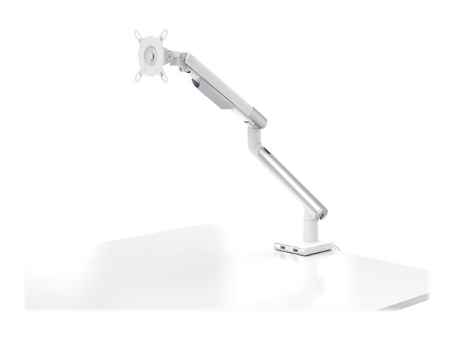 SINGLE MONITOR ARM W/ USB PORTS WHITE