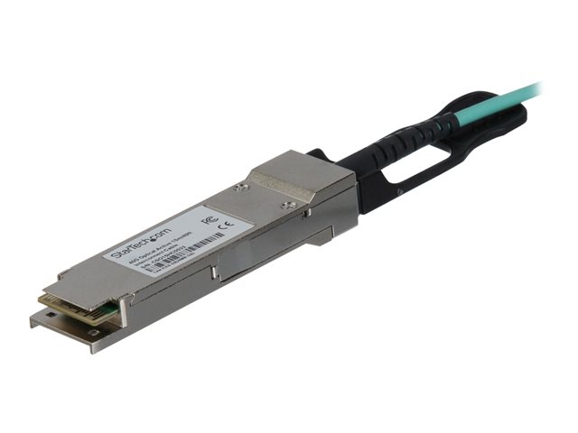 Startech MSA Uncoded Compatible 15m/49.2ft 40G QSFP+ to QSFP+ AOC Cable, 40 GbE QSFP+ Active Optical Fiber, 40 Gbps QSFP Plus/Transceiver Module Cable, 40GE QSFP+ Active Optical Cable - Lifetime Warranty (QSFP40GAO15M) - 40GBase direct attach cable - QSFP