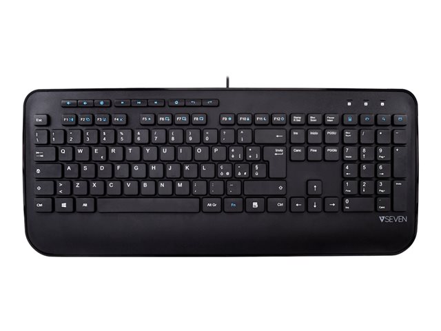 V7 KU300IT - keyboard - QWERTY - Italian - black Input Device