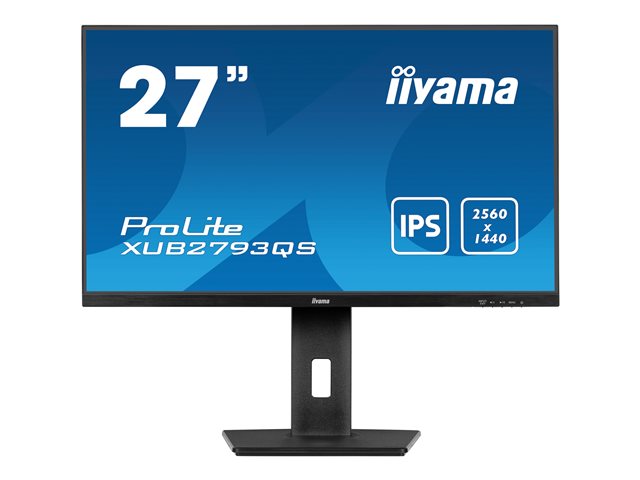 iiyama ProLite XUB2793QS-B6 - LED monitor - 27" - 2560 x 1440 QHD @ 100 Hz - IPS - 250 cd/m² - 1300:1 - 1 ms - HDMI, DisplayPort - speakers - black, matte