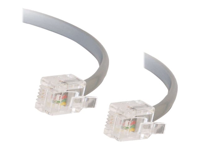 C2G RJ11 6P4C Straight Modular Cable - phone cable - 5 m - grey