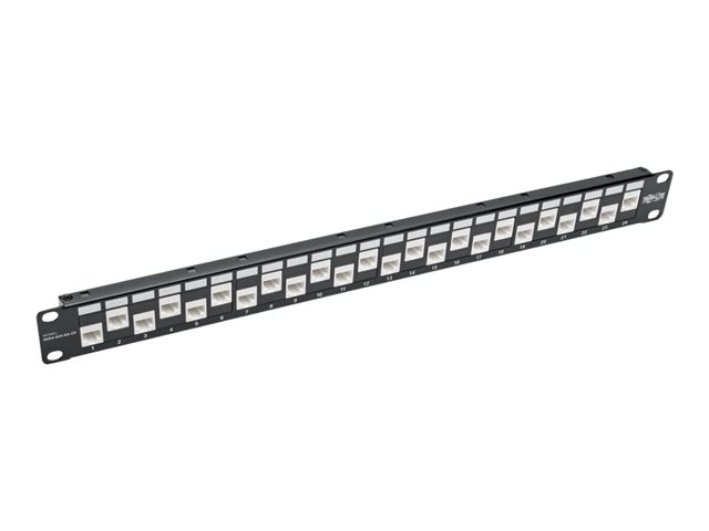 24 PORT 1U CAT6A OFFSET P/PAN THROUGH PATCH PNL CBL MGMT BAR