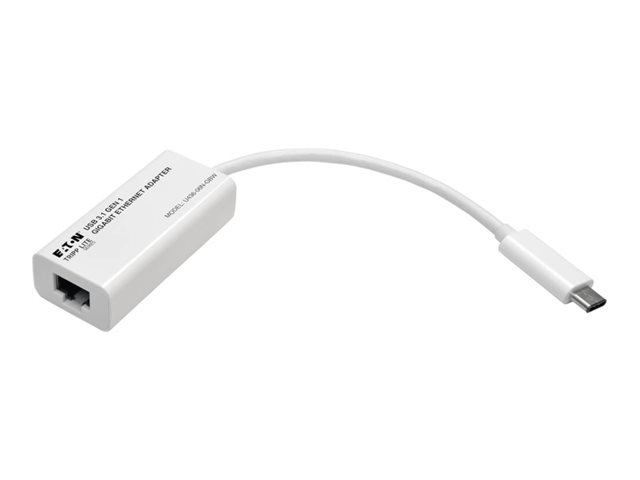 Eaton Tripp Lite Series USB-C to Gigabit Ethernet NIC Network Adapter 10/100/1000 Mbps White - network adapter - USB-C 3.1 - Gigabit Ethernet
