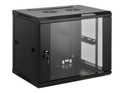 NETWORK CABINET WALL MOUNT 9U- (STANDARD 450MM BLACK ASSEMBLED