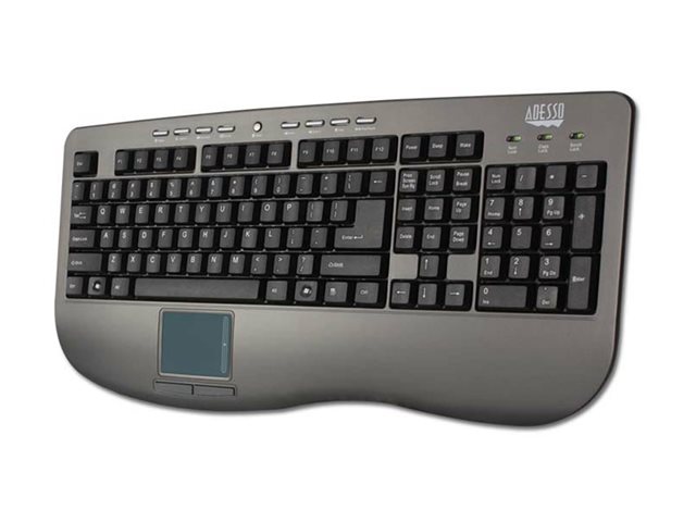 Adesso Win-Touch with Glidepoint Touchpad - keyboard - black, dark grey Input Device