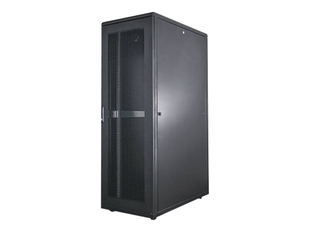 Intellinet Network Cabinet, Free Standing (Standard), 36U, Usable Depth 123 to 773mm/Width 503mm, Black, Flatpack, Max 1500kg, Server Rack, IP20 rated, 19", Steel, Multi-Point Door Lock, One Lock Per Side Panel, Three Year Warranty - rack - 36U