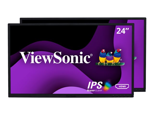 ViewSonic Dual Pack Head-Only VG2448_H2 - LED monitor - 24" (23.8" viewable) - 1920 x 1080 Full HD (1080p) @ 75 Hz - IPS - 250 cd/mï¿½ - 1000:1 - 5 ms - HDMI, VGA, DisplayPort - speakers