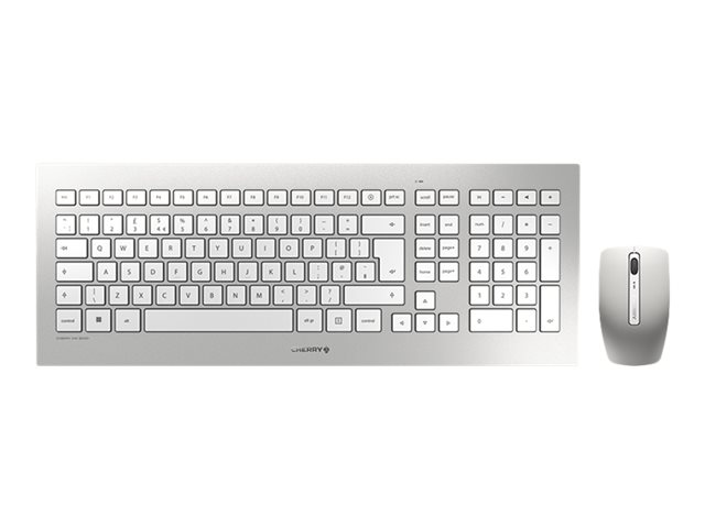 CHERRY DW 8000 - keyboard and mouse set - UK - white, silver Input Device