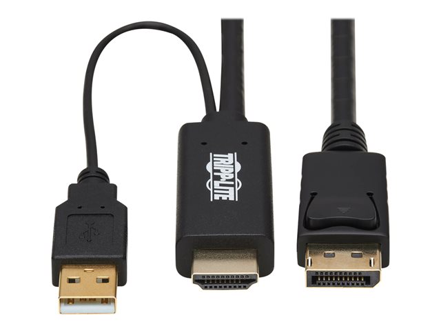 Tripp Lite HDMI to DisplayPort Active Adapter Cable (M/M) - 4K, USB Power, Black, 2 m (6.6 ft.) - video / audio cable - DisplayPort / HDMI - 2 m