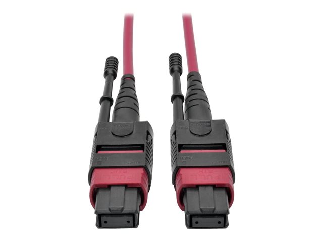 Eaton Tripp Lite Series 100G MTP/MPO Multimode OM4 Plenum-Rated Fiber Optic Cable (F/F), 12 Fiber, 40/100GBASE-SR4, Push/Pull Tabs, Magenta, 2 m - Patch cable - MTP/MPO multi-mode (F) to MTP/MPO multi-mode (F) - 2 m - fibre optic - simplex - 50 / 125 micr