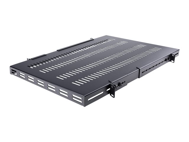 StarTech.com Server Rack Shelf - 1U - 330lbs(150 kg) max. capacity - 19.5 to 38in 4-Post Adjustable Mounting Depth - Heavy Duty - 27.5in Deep (ADJSHELFHDV2) - rack shelf - vented, adjustable - 1U
