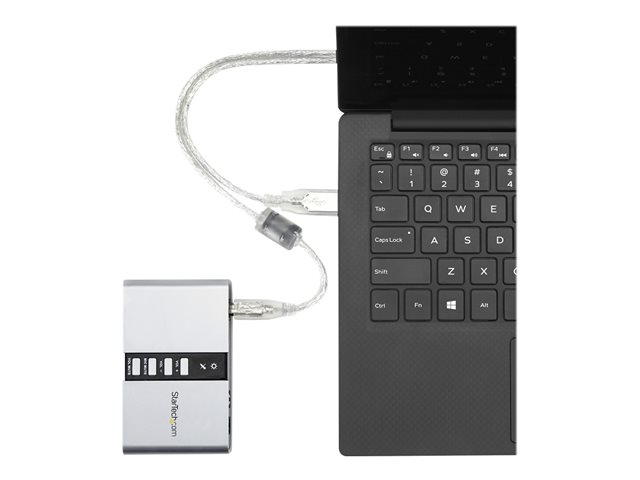 StarTech.com 7.1 USB Sound Card - External Sound Card for Laptop with SPDIF Digital Audio - Sound Card for PC - Silver (ICUSBAUDIO7D) - sound card