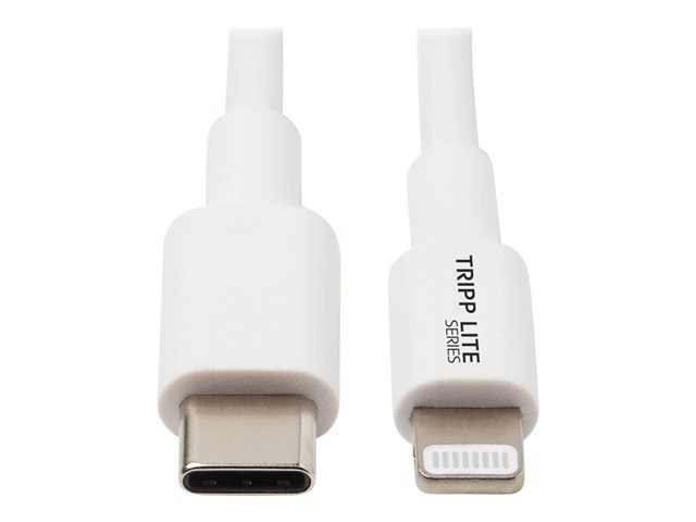 Eaton Tripp Lite Series USB-C to Lightning Sync/Charge Cable (M/M), MFi Certified, White, 3 ft. (0.9 m) - USB cable - 24 pin USB-C to Lightning - 90 cm