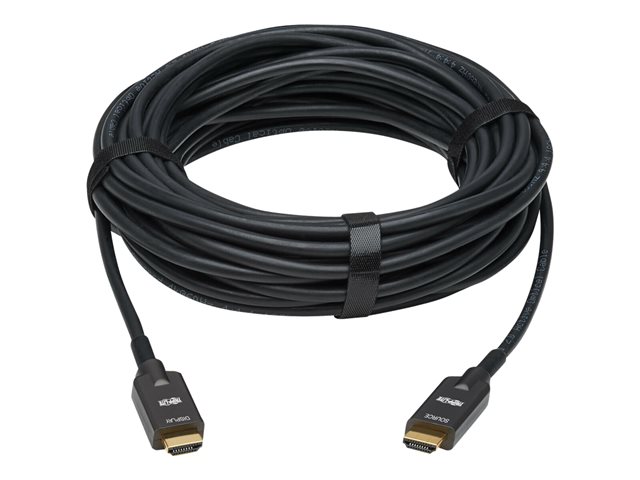 Tripp Lite High-Speed Armored HDMI Fiber Active Optical Cable (AOC) - 4K @ 60 Hz, HDR, 4:4:4, M/M, Black, 20 m - HDMI cable - 20 m
