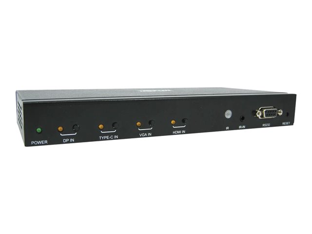 Tripp Lite 4-Port Multi-Format Presentation Switch - 4K 60 Hz HDMI, DP & USB-C, VGA, UHD, 4:4:4, HDR, 100W PD Charging, TAA - docking station - USB-C - VGA, HDMI, DP - TAA Compliant