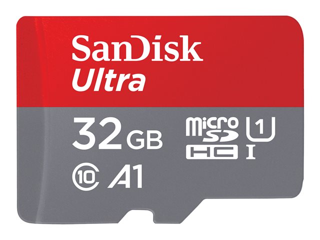 SanDisk Ultra - Flash memory card (microSDHC to SD adapter included) - 32 GB - A1 / UHS-I U1 / Class10 - microSDHC UHS-I