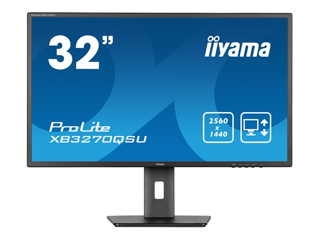iiyama ProLite XB3270QSU-B1 - LED monitor - 32" (31.5" viewable) - 2560 x 1440 WQHD @ 100 Hz - IPS - 250 cd/m² - 1200:1 - 3 ms - HDMI, DisplayPort - speakers - matte black