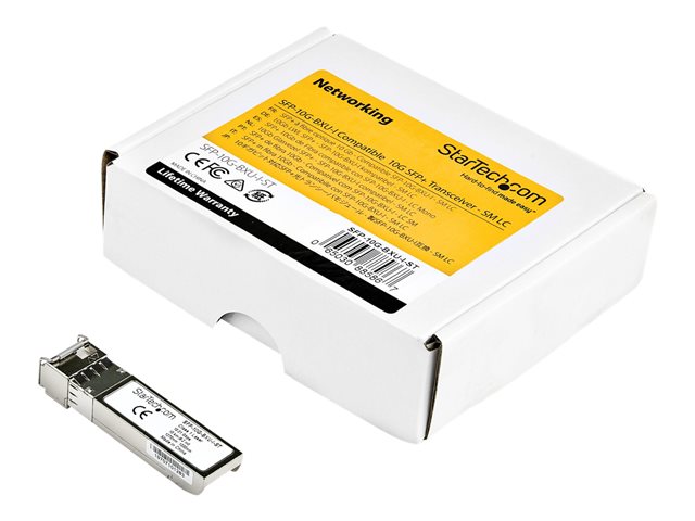 Startech Cisco SFP-10G-BXU-I Compatible SFP+ Module, 10GBASE-BX, 10 Gigabit Ethernet Bi-Directional (BiDi) Fiber Single Strand SFP+, LC 10km, Cisco ASR9000ASR1000, NCS5500 Mini GBIC - Lifetime Warranty (SFP-10G-BXU-I-ST) - SFP+ transceiver module (equival