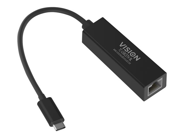 USB C to Ethernet adaptor -10/100/1000 mbps auto-sensing capability and auto-mdix (straight and crossed network cable auto-detection) - pxe boot function enabled - USB C 3.2 (m) to RJ45 (f) - driver on USB adaptor - black