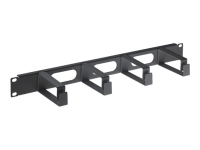 19IN CABLE MANAGEMENT PANEL 1U- 4 LONG PLASTIC RINGS BLACK