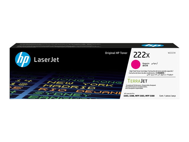 HP 222X HIGH YIELD MAGENTA ORIGINAL LASERJET TONER CARTRID