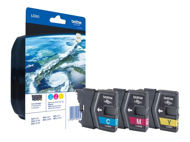 Brother LC985 Rainbow Pack - 3-pack - yellow, cyan, magenta - original - ink cartridge