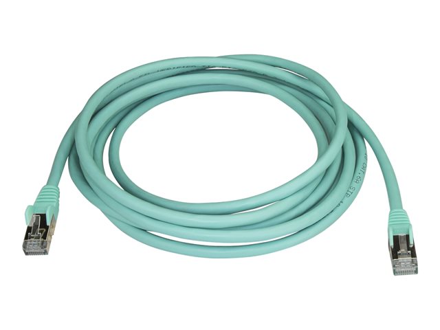 StarTech.com 3m CAT6A Ethernet Cable, 10 Gigabit Shielded Snagless RJ45 100W PoE Patch Cord, CAT 6A 10GbE STP Network Cable w/Strain Relief, Aqua, Fluke Tested/UL Certified Wiring/TIA - Category 6A - 26AWG (6ASPAT3MAQ) - patch cable - 3 m - aqua