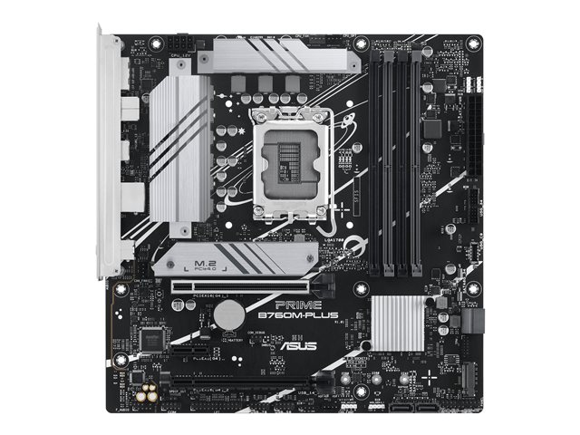 ASUS PRIME B760M-PLUS - Motherboard - micro ATX - LGA1700 Socket - B760 Chipset - USB 3.2 Gen 2, USB 3.2 Gen 1, USB-C 3.2 Gen 1 - 2.5 Gigabit LAN - onboard graphics (CPU required) - HD Audio (8-channel)