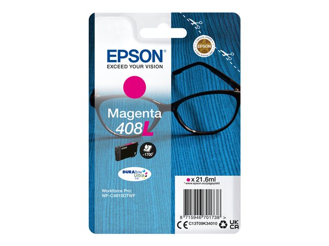 Epson 408L - 21.6 ml - magenta - original - blister - ink cartridge - for WorkForce Pro WF-C4810DTWF
