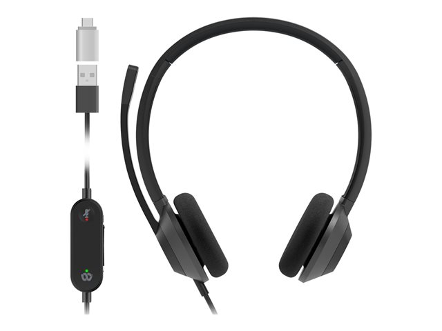 Cisco Headset 322 - Headset - on-ear - wired - USB-A - carbon black