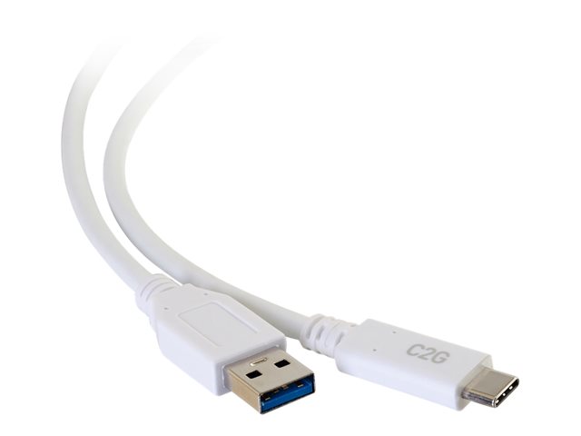 C2G 3ft USB C 3.0 to USB Cable - USB C to USB A - M/M - USB cable - USB Type A (M) to USB-C (M) - USB 3.1 - 30 V - 3 A - 91.4 cm - white