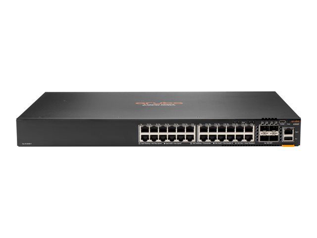 HPE Aruba 6200F 24G 4SFP+ Switch - Switch - L3 - Managed - 24 x 10/100/1000 (PoE+) + 4 x 1 Gigabit / 10 Gigabit SFP+ - rack-mountable