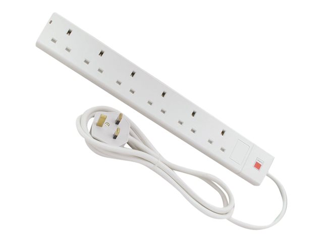 2M 6 WAY EXTENSION WHITE