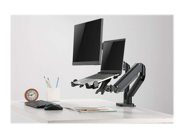 Manhattan Laptop Holder for VESA mount, Fits VESA 75x75 and 100x100mm, Fits laptops up to 17.3" (max 4kg), Black, Lifetime Warranty mounting component - adjustable - for notebook - black