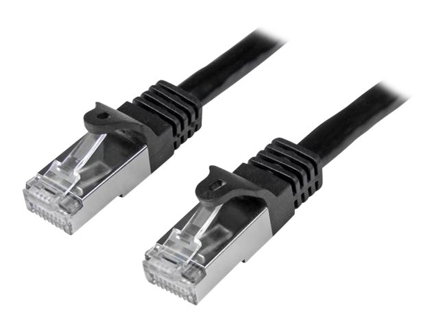 StarTech.com 2m CAT6 Ethernet Cable, 10 Gigabit Shielded Snagless RJ45 100W PoE Patch Cord, CAT 6 10GbE SFTP Network Cable w/Strain Relief, Black, Wiring is UL Certified/TIA - Category 6 - 26AWG (N6SPAT2MBK) - patch cable - 2 m - black
