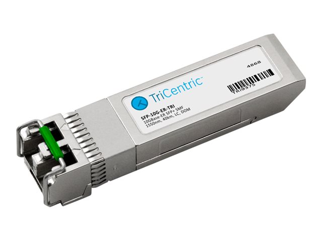 TriCentric Cisco SFP-10G-ER Compatible SFP+ Transceiver - SFP+ transceiver module (equivalent to: Cisco SFP-10G-ER) - 10GbE - 10GBase-ER - LC single-mode - up to 40 km - 1550 nm - for P/N: C8375-E-G2, N9K-C9348-FX3-B24C, NC57C3-MOD-P-SYS, NC57C3-MODS-P-SY
