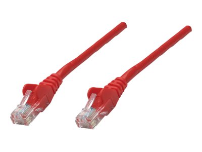 Intellinet Network Patch Cable, Cat5e, 20m, Red, CCA, U/UTP, PVC, RJ45, Gold Plated Contacts, Snagless, Booted, Lifetime Warranty, Polybag - patch cable - 20 m - red