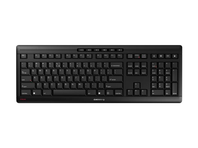 CHERRY STREAM KEYBOARD WIRELESS - Keyboard - wireless - 2.4 GHz - US International - key switch: CHERRY SX - black