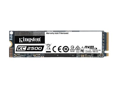 Kingston KC2500 - SSD - encrypted - 2 TB - internal - M.2 2280 - PCIe 3.0 x4 (NVMe) - 256-bit AES-XTS - Self-Encrypting Drive (SED), TCG Opal Encryption 2.0