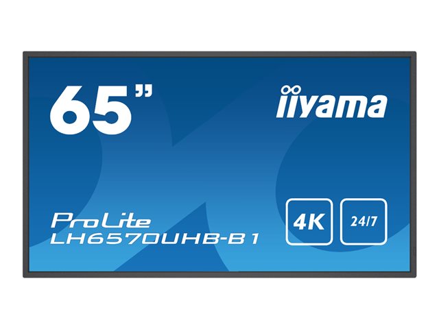 iiyama ProLite LH6570UHB-B1 65" Class (64.5" viewable) LED-backlit LCD display - 4K - for digital signage