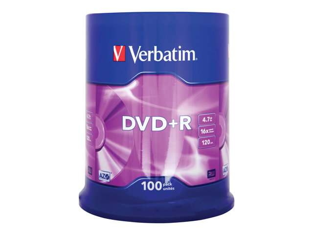 DVD+R 4.7GB 16X SCRATCH RESISTANT 100 SPINDLE