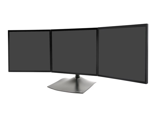 Ergotron DS100 Triple-Monitor Desk Stand - Stand for triple flat panel - aluminium, steel - black - screen size: up to 21"
