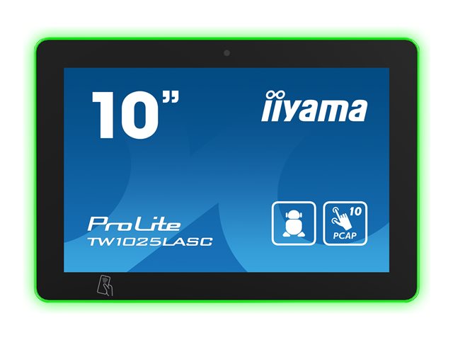 iiyama ProLite TW1025LASC-B1PNR - Android PC - touch panel PC 1 RK3399 - RAM 4 GB - SSD - eMMC 32 GB - Gigabit Ethernet, Bluetooth 5.2 - Android 12 - monitor: LED 10.1" 1280 x 800 (WXGA) touchscreen - black