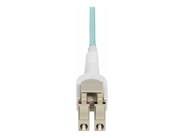 StarTech.com 5m (15ft) LC to LC (UPC) OM4 Switchable Fiber Optic Cable 50/125µm, 100G Networks, Toolless Polarity Switching, Low Insertion Loss - LSZH Fiber Patch Cord (450FBLCLC5SW) - patch cable - 5 m - 5 m - aqua