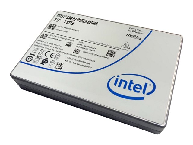 Intel P5520 - SSD - Read Intensive - encrypted - 1.92 TB - hot-swap - 2.5" - U.2 PCIe 4.0 x4 (NVMe) - TCG Opal Encryption 2.01, Self-Encrypting Drive (SED) - for ThinkSystem SD630 V2 7D1K (2.5")