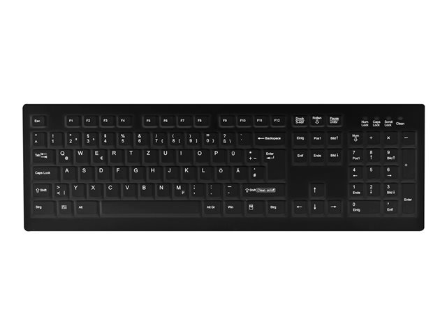 Active Key MedicalKey AK-C8100 - Keyboard - fully sealed - wireless - 2.4 GHz - QWERTY - UK - black