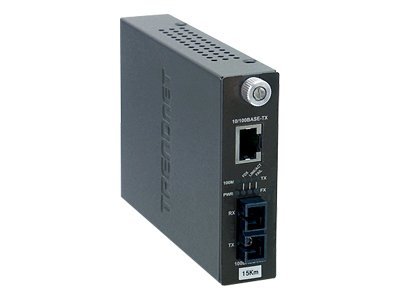 TRENDnet TFC-110S15I - fibre media converter - 10Mb LAN, 100Mb LAN