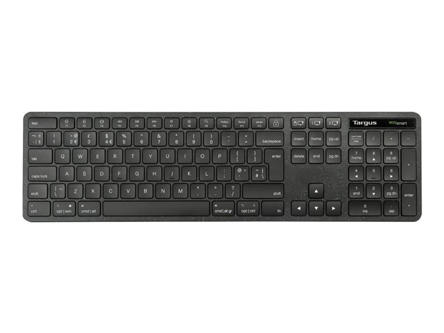 Targus EcoSmart - Keyboard - full size - antimicrobial - wireless - Bluetooth 5.0, 2.4 GHz - AZERTY - French - black